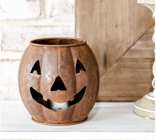 6" RUSTIC J-O-L CANDLE HOLDER