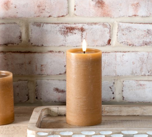 6" CARAMEL LED PILLAR CANDLE