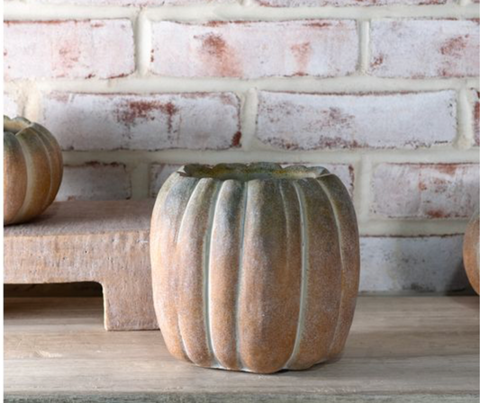 6.3" H. FALL OMBRE CEMENT PUMPKINS