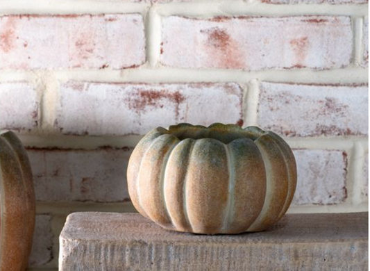 6.1" W. FALL OMBRE CEMENT PUMPKINS