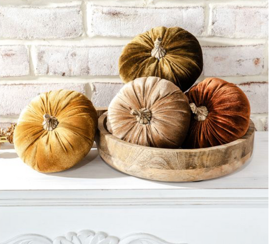 5" VELVET PUMPKINS