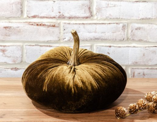 10" GOLDEN BROWN VELVET PUMPKIN