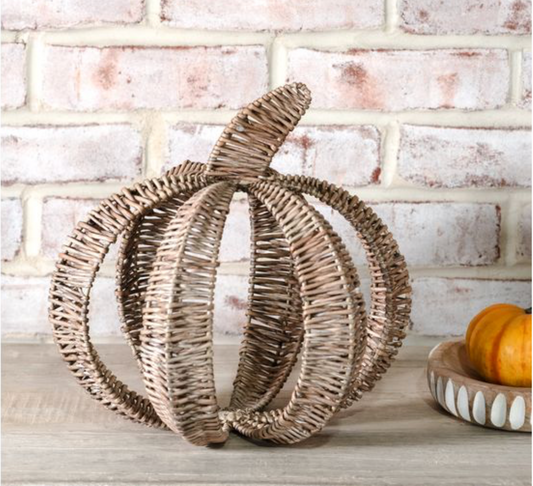 9.5" SLOTTED WILLOW PUMPKIN
