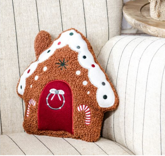 11" GINGERBREAD HOUSE PILLOW