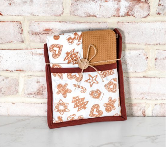 GINGERBREAD COOKIE POTHOLDER TOWEL SET