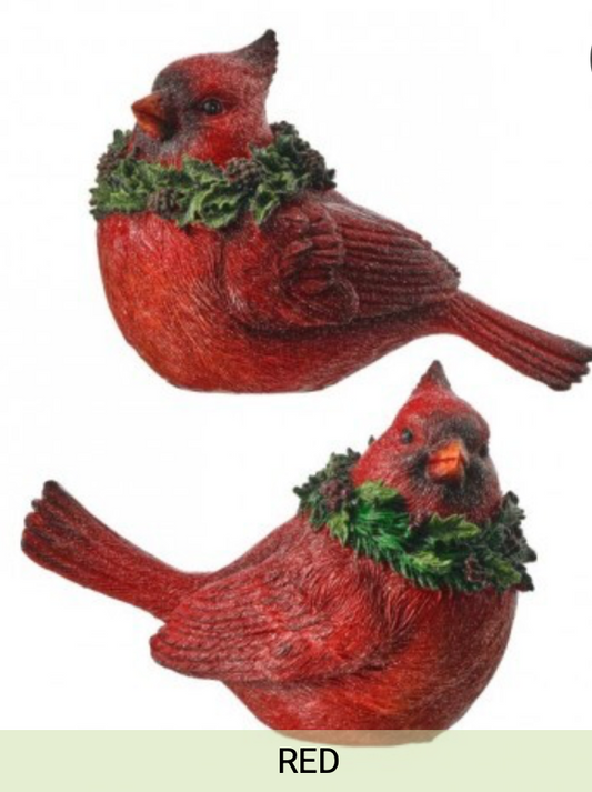 6.5" RESIN GLTR CARDINAL W/HOLLY 2/AST 