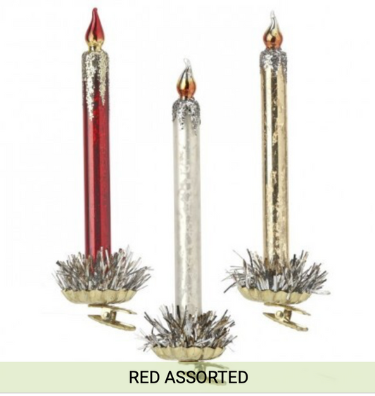 7.5" MERCURY GLASS CANDLE ORNAMENT