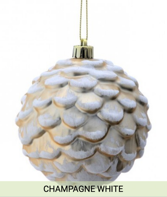 4"  MATTE GLOBE CONE ORNAMENT BOX/4 
