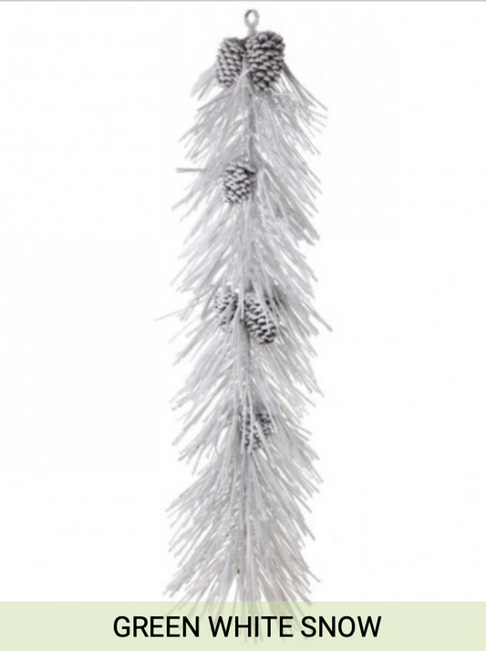48" LONG SNOW PINE W/CONES GARLAND 