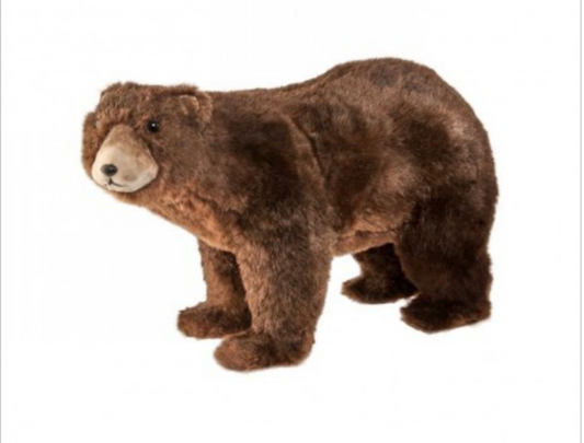 23" STUFFED STANDING FEAUX FUR BROWN BEAR 