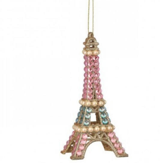 5.5" JEWEL GLITTER EIFFEL TOWER ORNAMENT 