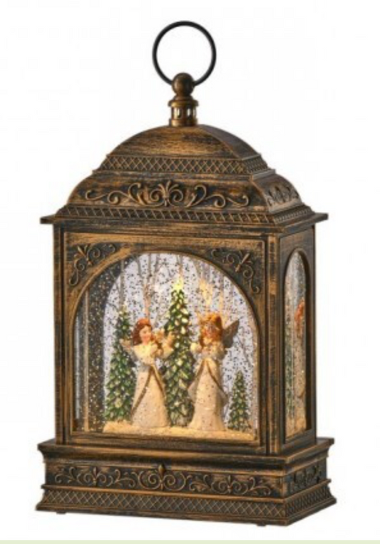 11"LED/BTY/TMR ANGELS W/TREE LANTERN USB 