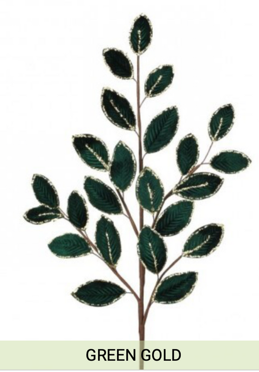 26" MINI VELVET LEAF SPRAY 