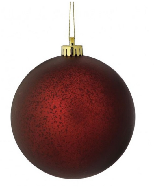 5.5"  MATT MERCURY BALL ORNAMENT 2 Pack, Red 