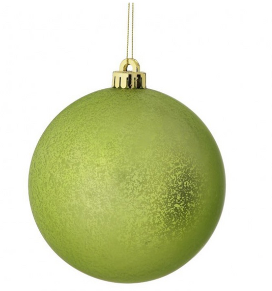 4"  MATT MERCURY BALL ORNAMENT 4 Pack, Apple Green 