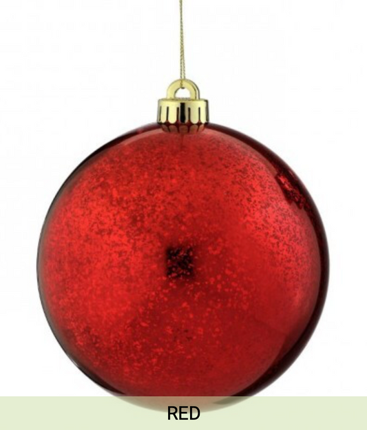 4"  MERCURY BALL ORNAMENT 4 pack, Red 