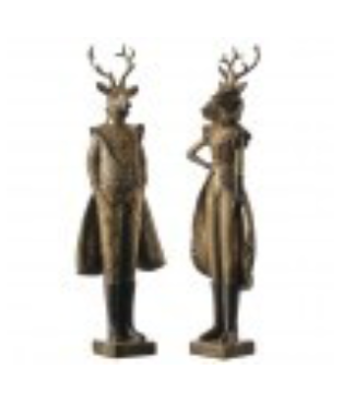 17.5" RESIN GENTLEMAN/LADY DEER 2/AST 