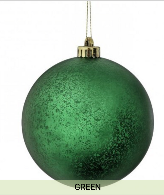 5.5"  MATT MERCURY BALL ORNAMENT 2 Pack, Green 