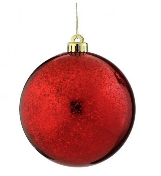 5.5"  MERCURY BALL ORNAMENT 2 pack, Red 