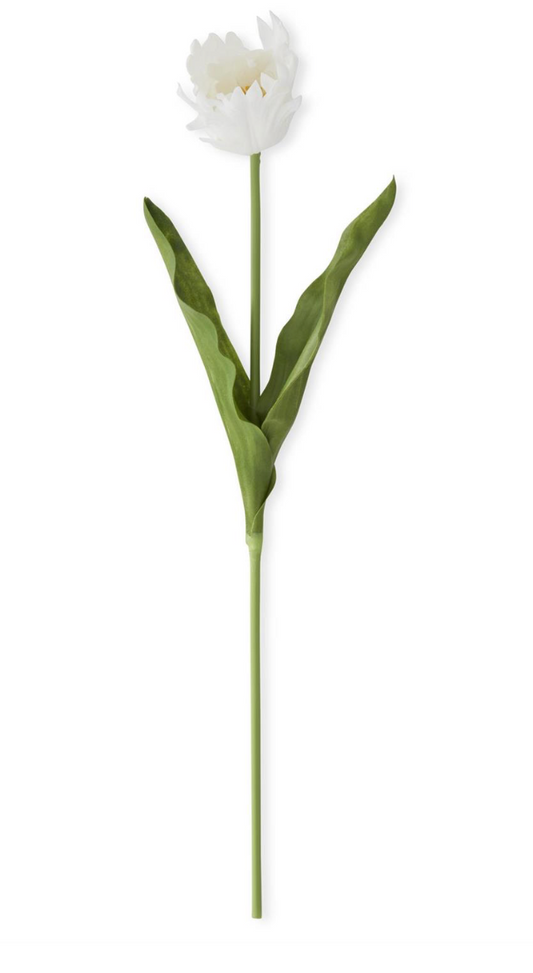 23" White Real Touch Parrot Tulip