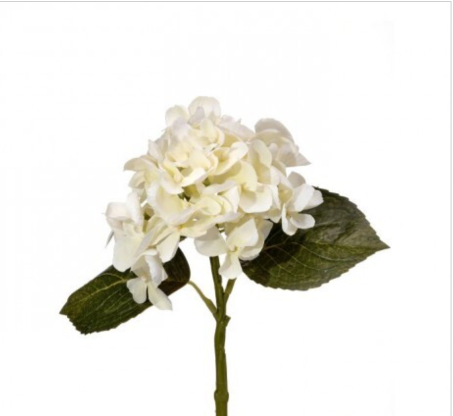 REAL TOUCH HYDRANGEA PICK 13.5" - Cream White