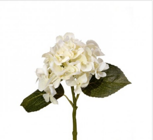 REAL TOUCH HYDRANGEA PICK 13.5" - Cream White