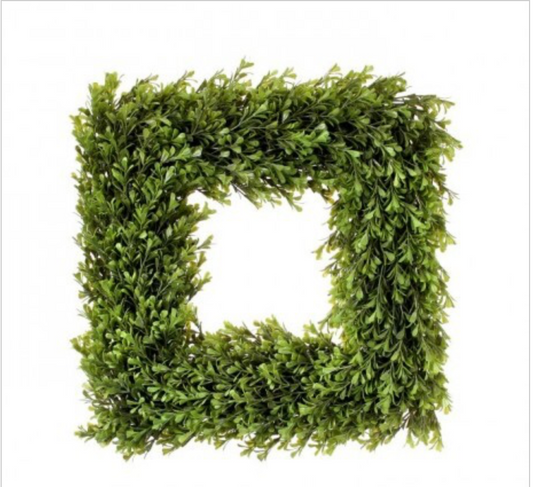 BOXWOOD SQUARE WREATH 16"