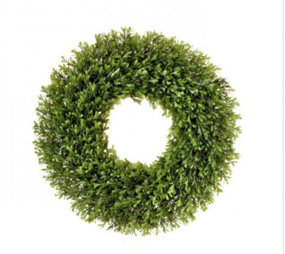 SPRING BOXWOOD WREATH 21"