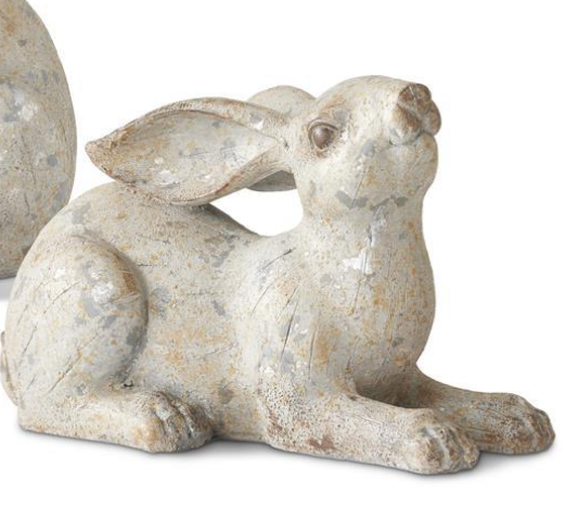 RESIN DISTRESSED GRAY BUNNIES