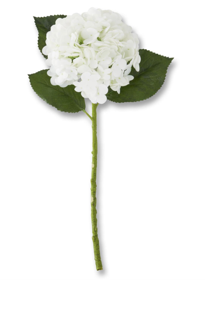 20" WHITE REAL TOUCH HYDRANGEA STEM