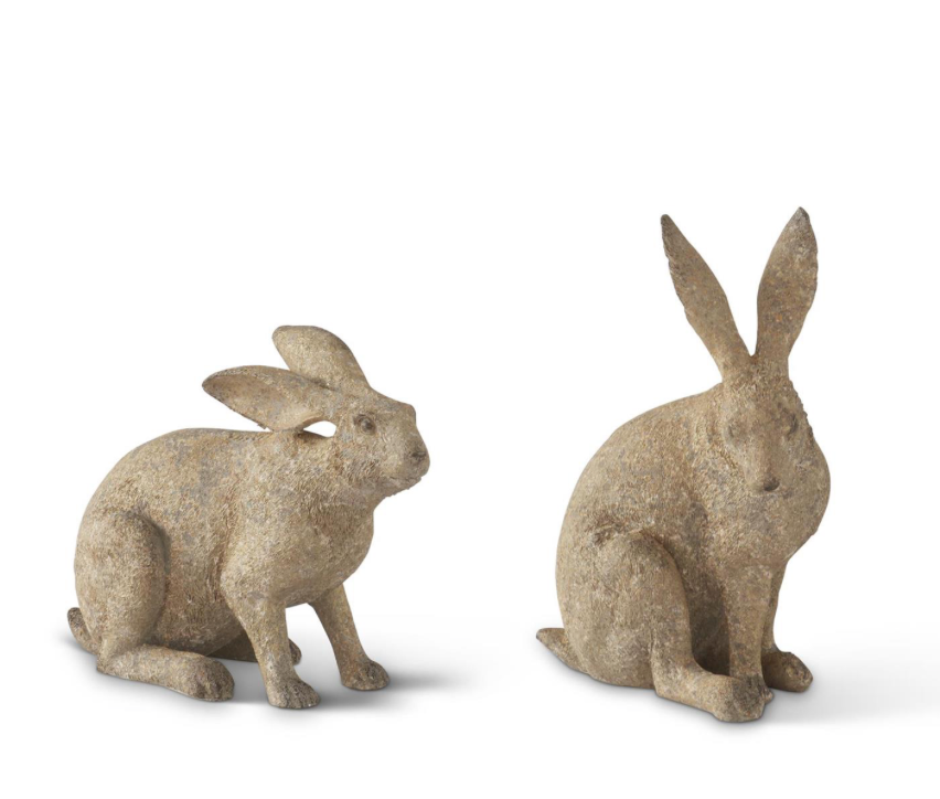 Weathered Gold Speckled Resin Garden Rabbit