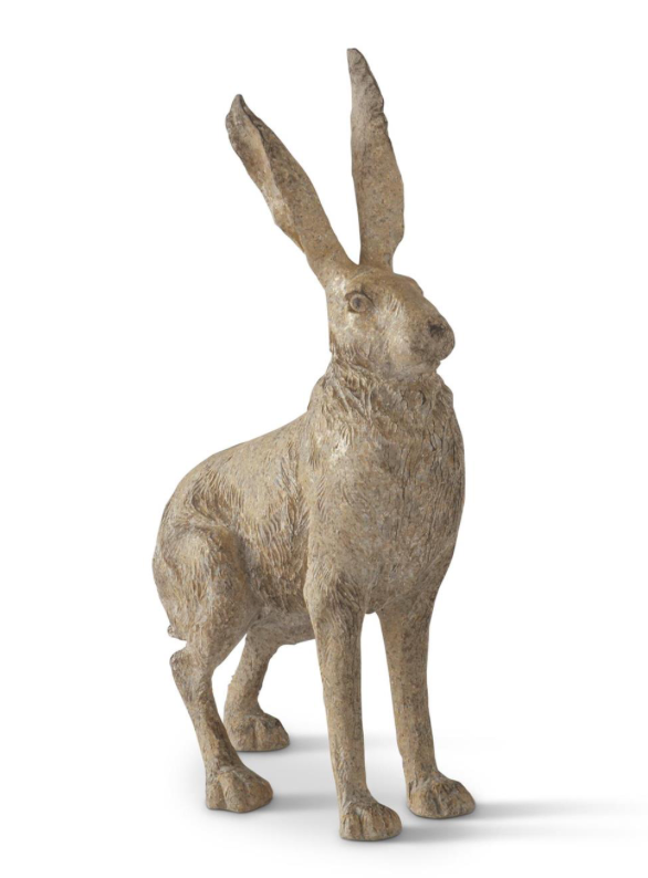 Weathered Gold Speckled Resin Garden Rabbit