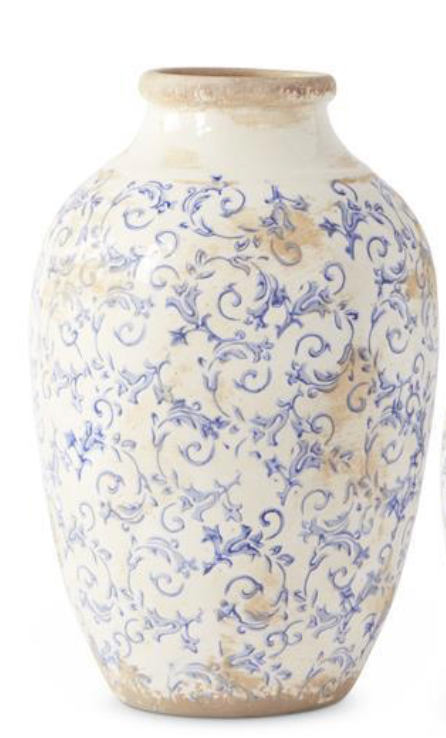 VINTAGE BLUE & WHITE CERAMIC VASES