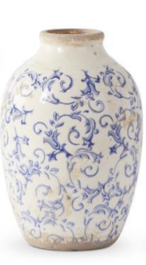 VINTAGE BLUE & WHITE CERAMIC VASES