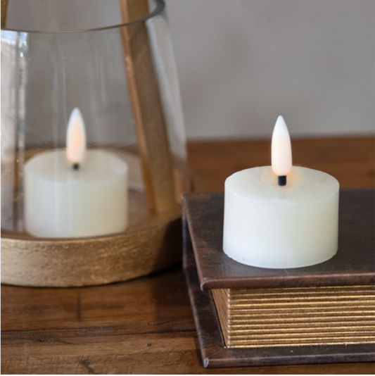 CREAM TEALIGHT LED CANDLES S/2