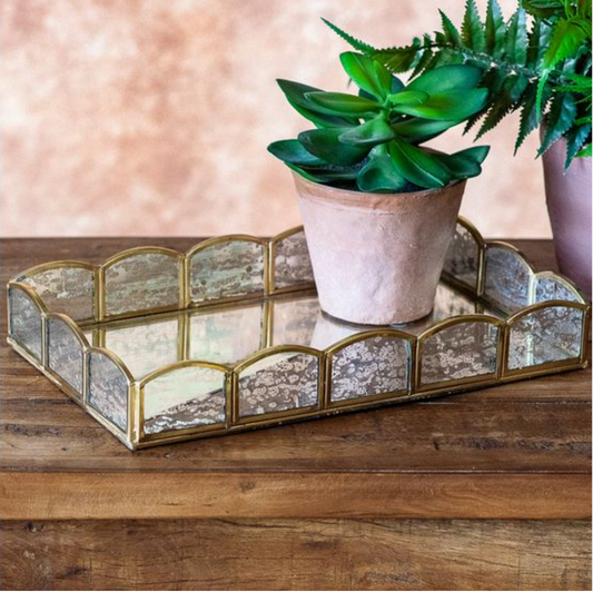 BRASS & GLASS TRAY