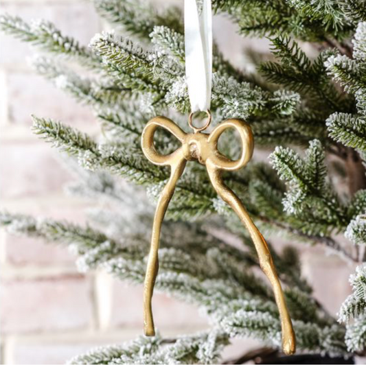 5" GOLD HANGING RIBBON ORNAMENT