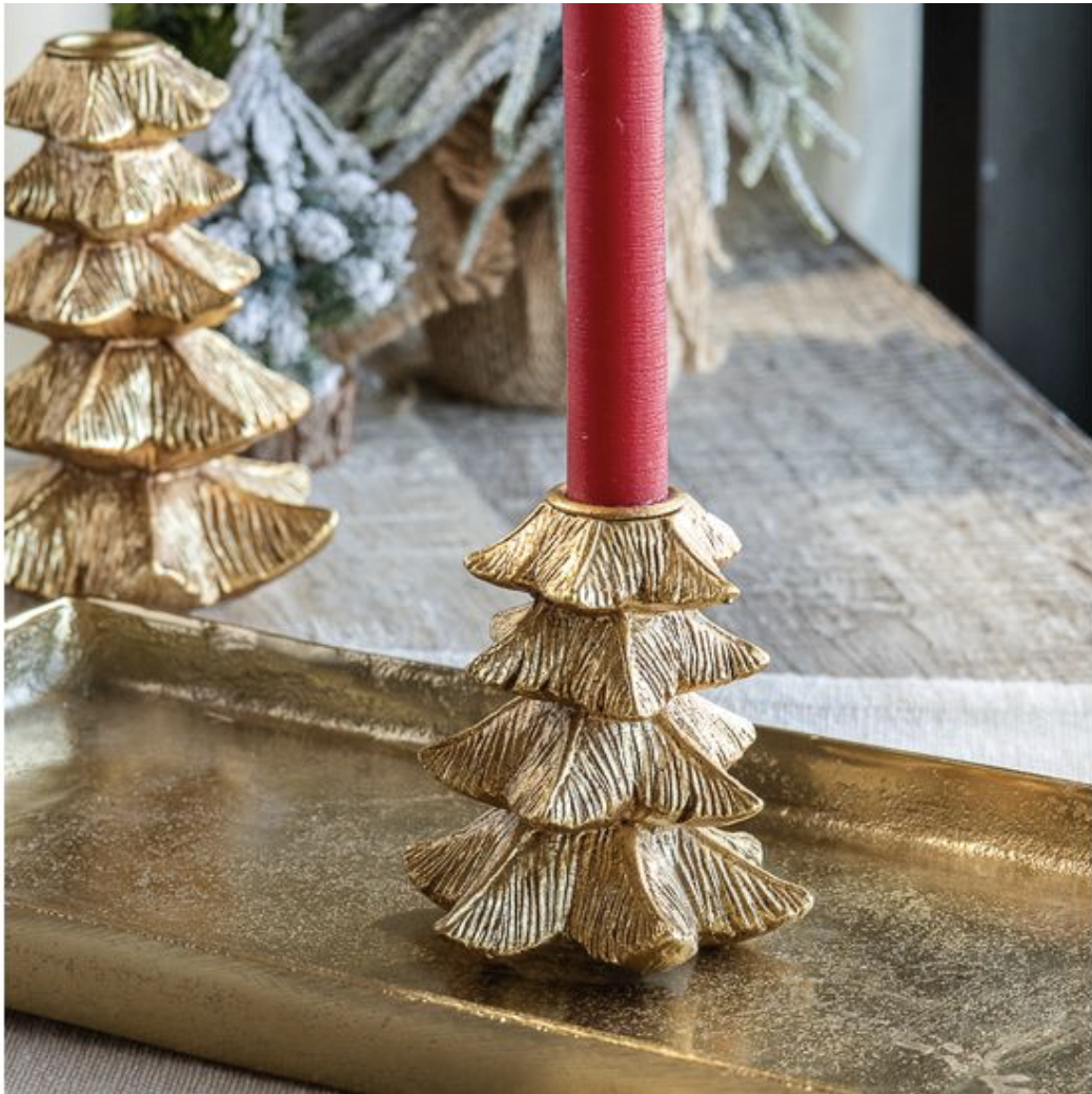 GOLD TREE TAPER HOLDER