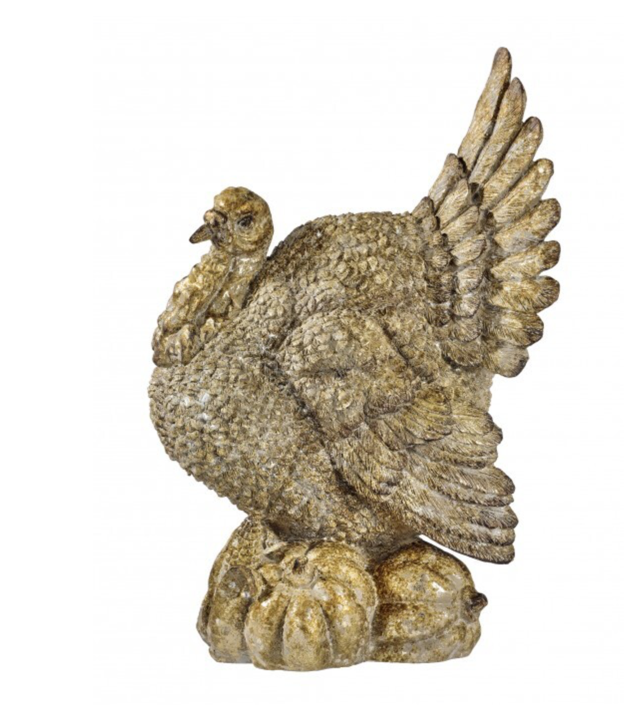 15.5" RESIN HARVEST TURKEY W/GOURD