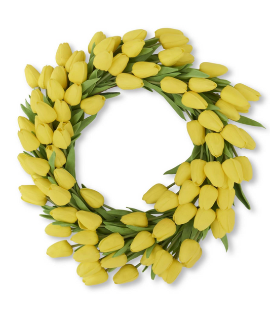 22" Real Touch Mini Tulip Wreath