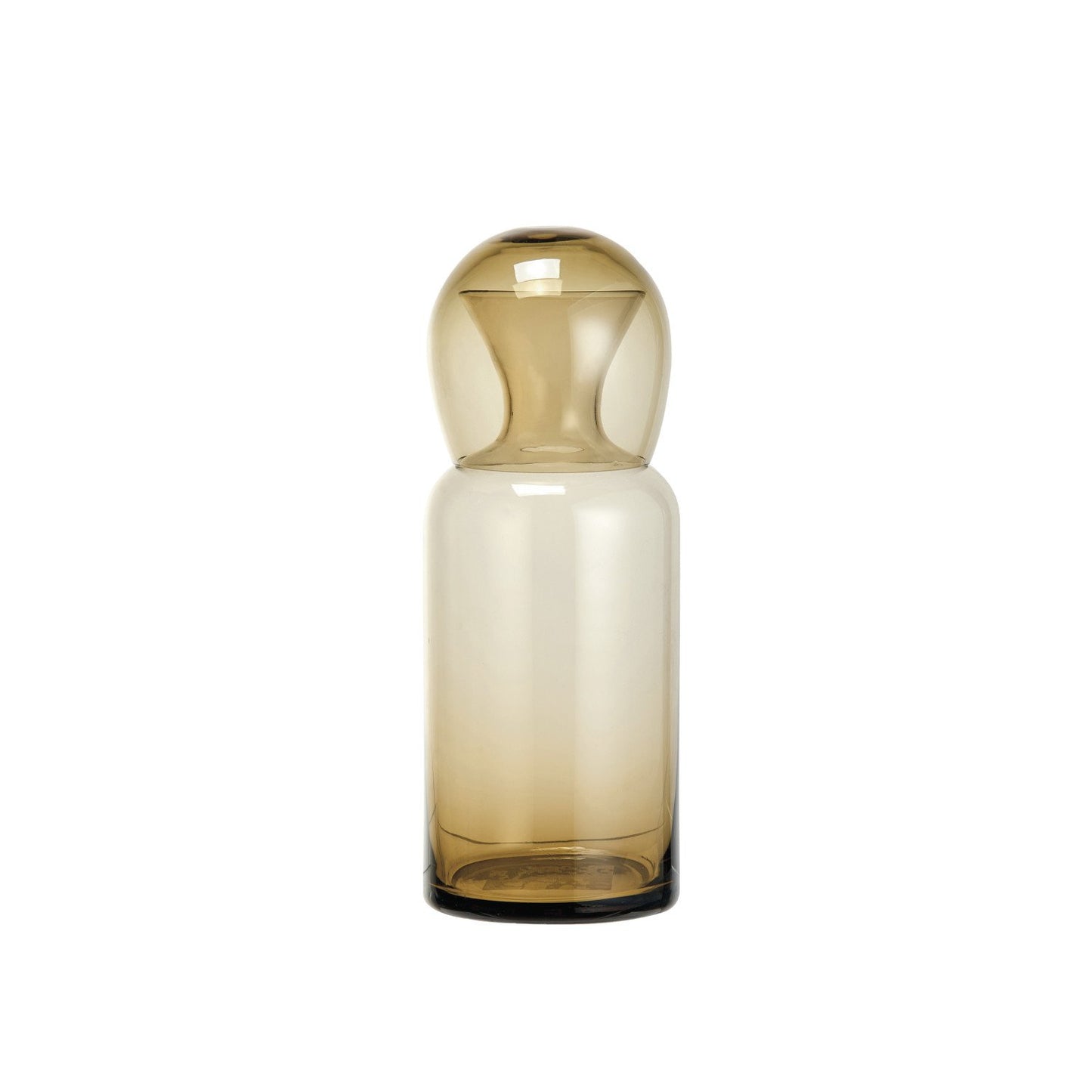 16 oz. Glass Carafe w/ 12 oz. Drinking Glass, Amber Color, Set of 2