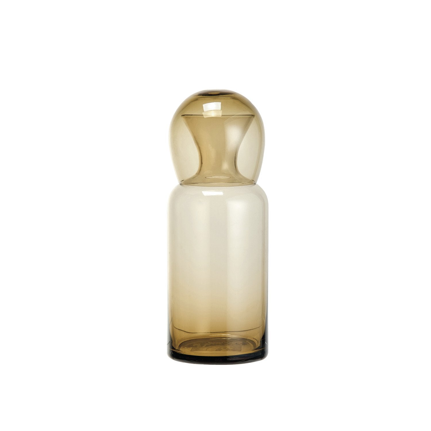 16 oz. Glass Carafe w/ 12 oz. Drinking Glass, Amber Color, Set of 2