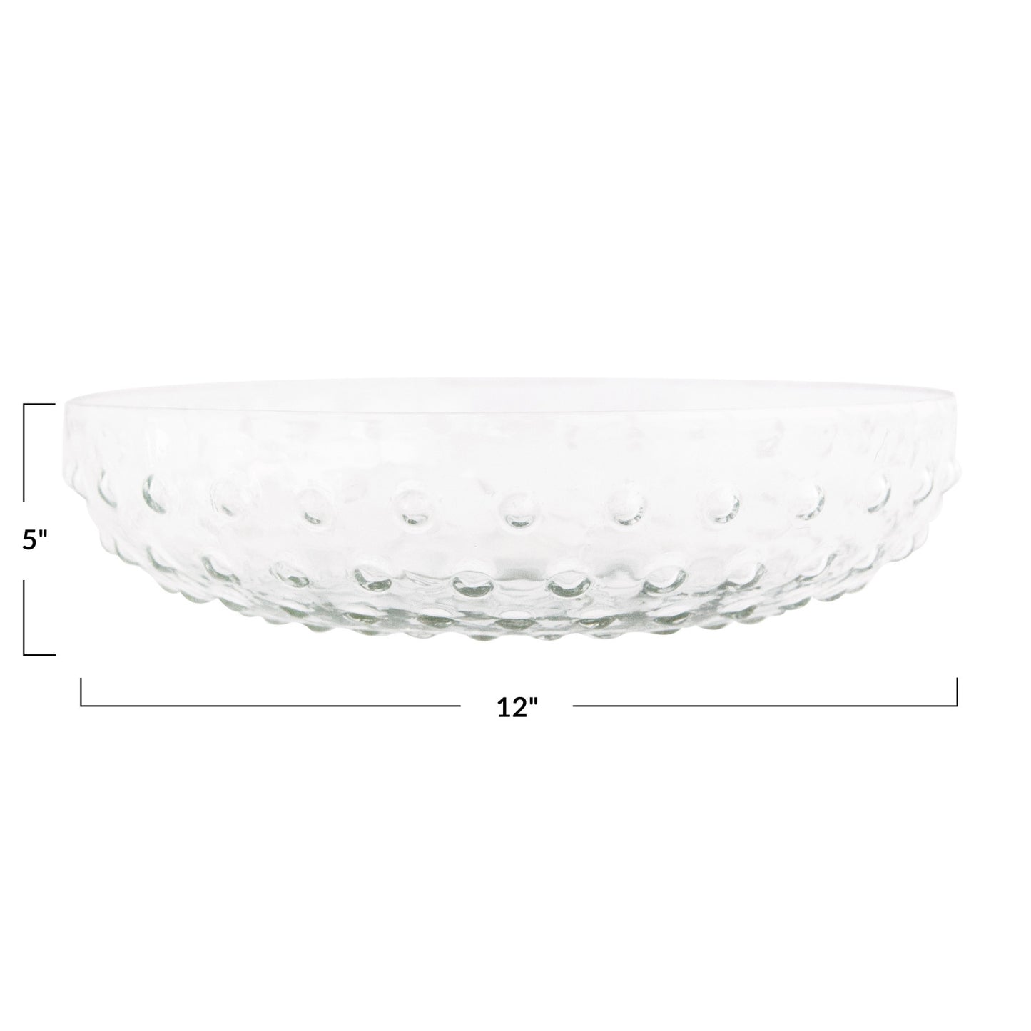 4.5 Quart Recycled Glass Hobnail Serving Bowl