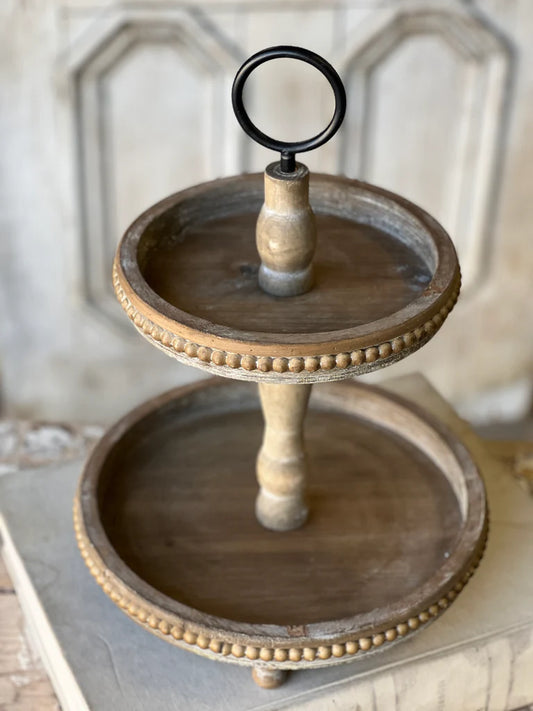 Eliza Two Tier Tray | Natural | 16"